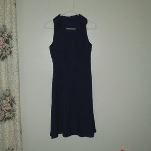 The Limited: dark navy blue satin dress